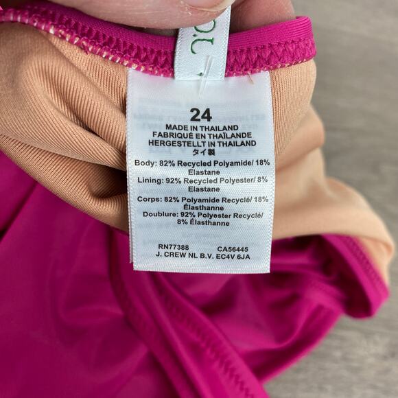 J.Crew Magenta Orchid Ruched V Neck One Piece Swimsuit Sz.24W NWT - Picture 7 of 11